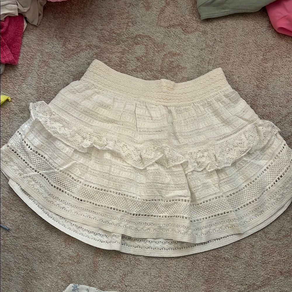 Aerie Cream Lace Mini Skirt